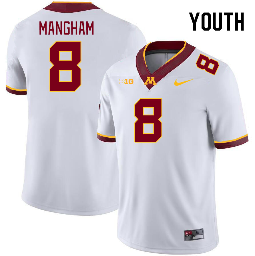 Youth #8 Jaren Mangham Minnesota Golden Gophers College Football Jerseys Stitched-White